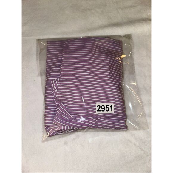 Talbots 16P Striped Collared Long Sleeve Blouse Button Down Purple White Flaw - Picture 12 of 12